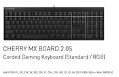 Cherry MX BOARD 2.0S Operating Manual