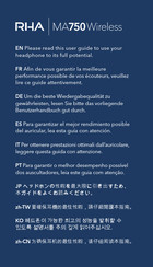 RHA MA750 Wireless User Manual
