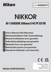 Nikon AF-S NIKKOR 300mm f/4E PF ED VR User Manual