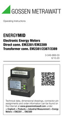 Gossen MetraWatt ENERGYMID EM2389 Operating Instructions Manual