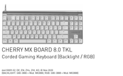 Cherry MX BOARD 8.0 TKL Operating Manual