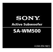 Sony SA-WM500 Instructions Manual