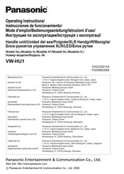 Panasonic VW-HU1 Operating Instructions