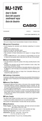 Casio MJ-12VC User Manual