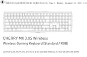 Cherry MX 3.0S Wireless Operating Manual