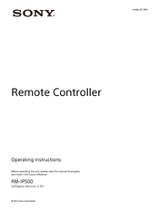 Sony RM-IP500 Operating Instructions Manual