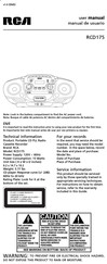 RCA RCD175 - Portable Cd Player User Manual