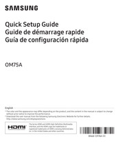 Samsung OM75A Quick Setup Manual