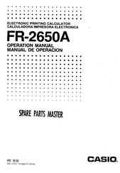 Casio FR-2650A Operation Manual