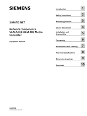 Siemens SIMATIC NET SCALANCE XCM-100 6GK5102-1GS00-2AC2 Equipment Manual