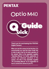 Pentax Optio M40 Quick Start Manual