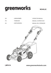 GreenWorks MO40L02 Operator's Manual