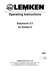 LEMKEN Easytronic 2.3 Operating Instructions Manual