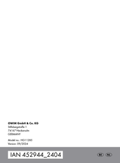 Silvercrest 452944 2404 Short Manual