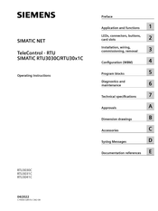Siemens SIMATIC RTU3041C Operating Instructions Manual
