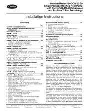 Carrier 50GCQ 07 Series Installation Instructions Manual
