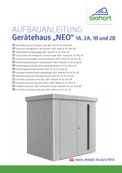 Biohort NEO 1A Assembly Manual