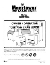 Manitowoc GY-0894N Owner / Operator Use And Care Manual