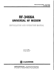 Harris RF-3466A Installation And Operation Manual