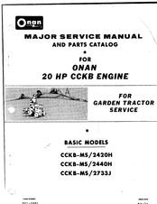 Onan CCKB-MS/2420H Additional Service Manual And Parts List