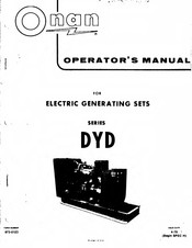 Onan DYD Series Operator's Manual