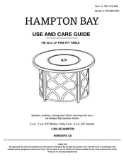 HAMPTON BAY 1001 618 666 Use And Care Manual