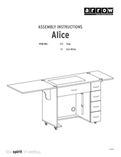 Arrow Alice 205 Assembly Instructions Manual