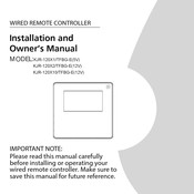 Midea KJR-120X2/TFBG-E 12V Installation And Owner's Manual