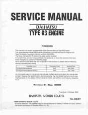 Daihatsu K3 Service Manual