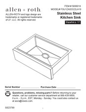 Allen + Roth 5699018 Manual