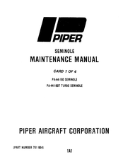 Piper PA-44-180T TURBO SEMINOLE Maintenance Manual