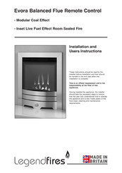 Legendfires Evora Balanced Flue Installation And User Instructions Manual