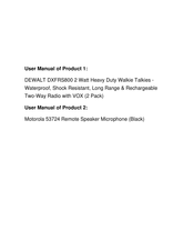 DeWalt DXFRS800 Owner's Manual