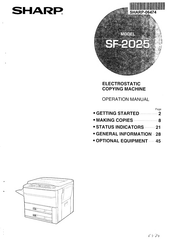 Sharp SF-2025 Operation Manual