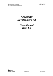 Texas Instruments Chipcon Products CC2430DK User Manual