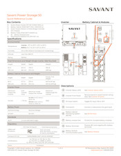 Savant Power Storage 50 Quick Reference Manual