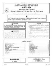 Lennox A80US2V Installation Instructions Manual