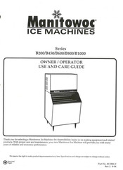 Manitowoc BR0201W Owner / Operator Use And Care Manual