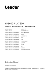 Leader LV5600-SER05 Instruction Manual