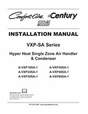Mars Comfort-aire Century A-VXP48SA-1 Installation Manual