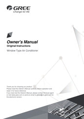 Gree GJC12AD-K6NRNP1A Owner's Manual