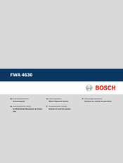 Bosch FWA 4630 Initial Operation Instruction