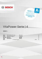 Bosch VitaPower 4 MMB617 Series Information For Use