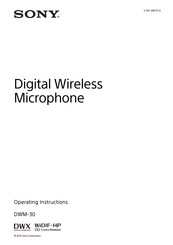 Sony DWM-30 Operating Instructions Manual
