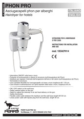 Perry Electric 1DCACPH14 Instructions For Installation And Use Manual