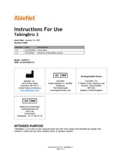 AbleNet TalkingBrix 2 Instructions For Use Manual