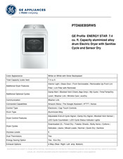 Haier GE Profile PTD60EBSRWS Dimensions And Installation Information
