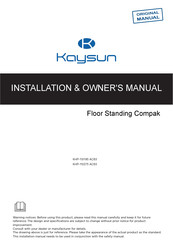 Kaysun Compak KHP-15/185 ACS3 Installation & Owner's Manual