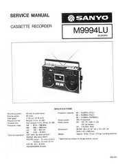 Sanyo M9994LU Service Manual