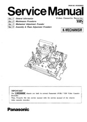 Panasonic K-MECHANISM Service Manual